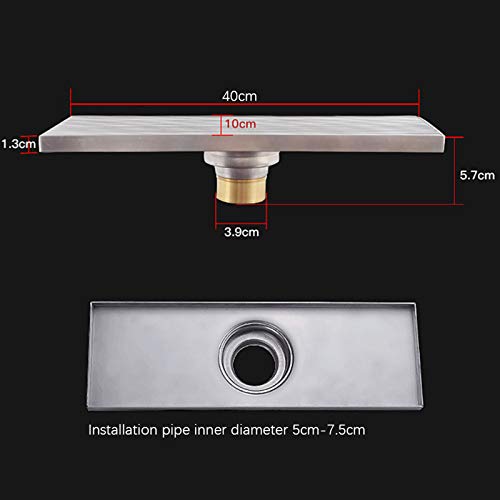 DBXOKK Bodenablauf, Duschablauf, Duschrinne, Siphon Mit Geruchsstop Und Haarsieb Welle Größen 30cm - 70cm Komplettset… – Bild 2