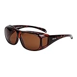 Freeprint Polarized Solar Shield Fit Over Glasses Driving Sunglasses for Men and Women