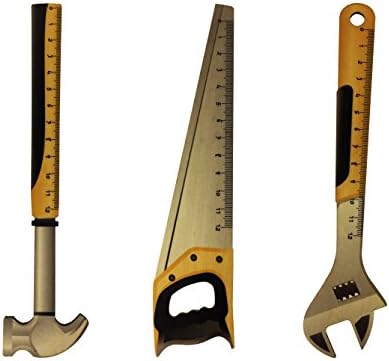 Bag of Small Things Multipack Carpenter Shapes Wooden Ruler (Set of 3, Brown)