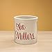 Personalized Stoneware Crock, 2-Quarts, Natural Finish, Customizable Utensil Holder Housewarming Gift, Red
