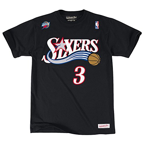 Philadelphia 76ers Allen Iverson Mitchell & Ness HWC Retro Name And Number Tee (Medium)
