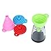 Silicone Funnel,Foedo 2PCS Collapsible Foldable Silicone Funnel Kitchen Gadget for Liquid Transfer 100% Food Grade Silicone (Green and Blue)