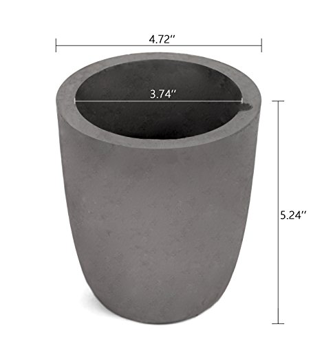 5KG Kenley Graphite Crucible for Melting Casting Gold Silver Bronze Aluminum Jewelry & Metal - Torch Application in Induction or Electric Furnace Kiln - 5.2