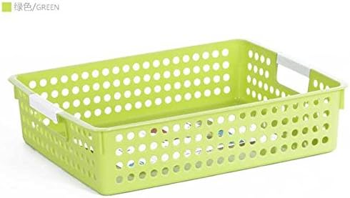 Desktop file storage baskets Storage basket plastic basket basket finishing office A4 file storage box magazine rack (B, Green)