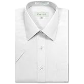 Marquis Men's Short Sleeve Dress Shirt, Cotton Blend Broadcloth, Classic Fit - Work, Events & Casual Wear