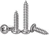 FandWay 304 Stainless Steel M5 Self Tapping Screws 100Pcs Wood Pan Head Phillips view 5