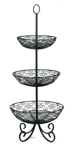 Tablecraft (BKT3) 3 Tiered Display Basket w/Legs  - Mediterranean Series