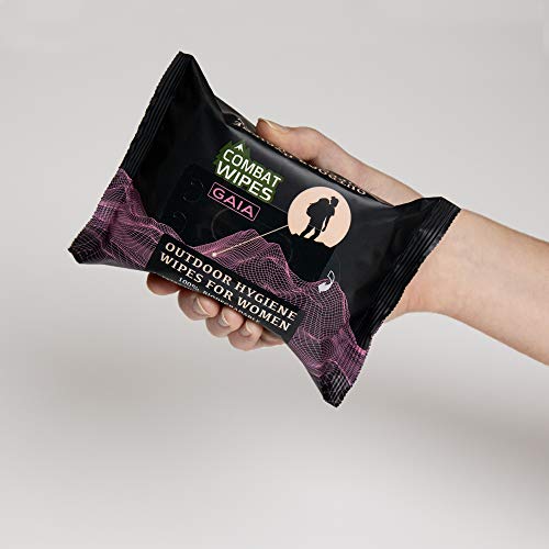 image for Combat Wipes GAIA | Feminine Hygiene Outdoor Wet Wipes | Extra Thick, 