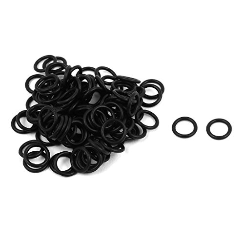 uxcell 100Pcs Black 7mm x 1mm Nitrile Rubber O Ring NBR Oil Sealing Grommets