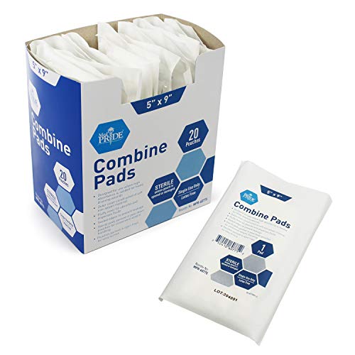 Medpride Sterile Abdominal ABD Combine Pads 20Pack, 5 x 9 Inches