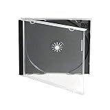 Maxtek 10.4 mm Standard Single Clear CD Jewel Case with Assembled Black Tray, 25 Pack