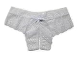 Trixx Intimates Women's Open Crotch Boyshorts Panty Thong White Medium