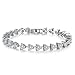 Caperci Mothers Day Gifts White Gold Plated Cubic Zirconia Tennis Bracelets for Women