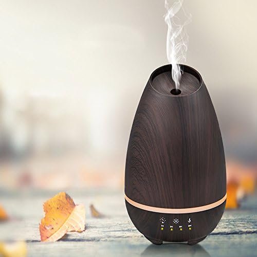 VeloVendo - 500ml Aroma diffuser | ultrasonic electronic essential oil nebulizer with touch commands | BPA FREE & ECO friendly fragrance dispenser | aromatherapy | vaporizer for essential oils | silent air humidifier with 7 colored LED lights and timer settings | auto shut off (Brown)