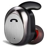 Mini Invisible Wireless Earbud, FANZY in-Ear Bluetooth Headphones with Mic, Hands-Free & Noise Canceling Wireless Earpiece for Car Running Music (Black)