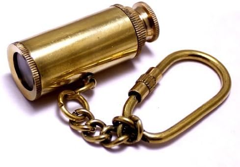 Nautical Hub Brass Telescope Key Chain 3" - Brass Key Chain - Gift - Brass Key Ring - Decor - Brass Telescope Key Ring