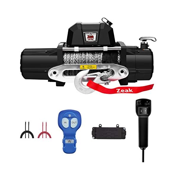 ZEAK 12000 lb Electric Truck Winch DC Synthetic Rope, Waterproof Off