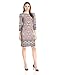 London Times Women's Three-Quarter-Sleeve Matte Jersey Printed Shift Dress
