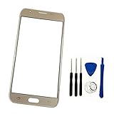Front Screen Outer Glass top Panel Lens cover For Galaxy J7 2017 SM-J727 J727R4 J727V J727P SM-J727A & J7 Sky Pro &&J7 Prime 2017 SM-J727T1 replacement Gold (Not Digitizer&NO LCD)