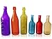 Colored Glass Bottles, 6 Pieces Colorful Decorative Vintage Bottle for Outdoor Garden Bottle Tree or Indoor Home Decor (Rainbow Color Set)