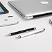 Vivefox 2 in 1 Capacitive Stylus Pen, Disc Stylus (Disc & Fiber Tip) Touch Screen Pen for Tablet/iPad Mini/Smartphones All Touch Screen Devices with 4 Replacement Tips (Black/Silver,2 Pcs)