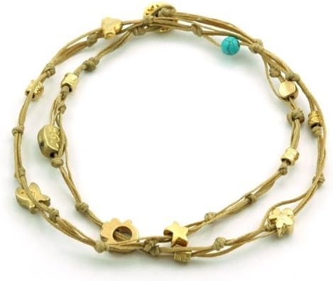 Camel Double Wrap Gold Plated Ties Charm Handmade Anklet For Good Luck & Protection