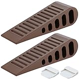 JQK Rubber Door Stopper Wedge, Bronze 3 Pack Soft