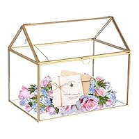 Mostbest Large Geometric Glass Box, Terrarium Organizer,Centerpiece Decor Card Holder Perfect for Wedding Receptions, Planter Holder,Gift & Display Box (8.26"x5.9"x7.48")