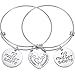 Yaomiao 2 Pieces Grandmother Granddaughter Bracelets Set Matching Heart Expandable Bracelets Split Heart No Matter Where Bangle Gift for Mother's Day