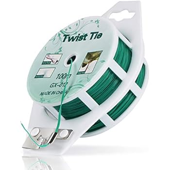 MUDNRRY 328ft (100m) Twist Ties,Green Coated Garden Plant Ties with Cutter for Gardening and Office Organization, Home