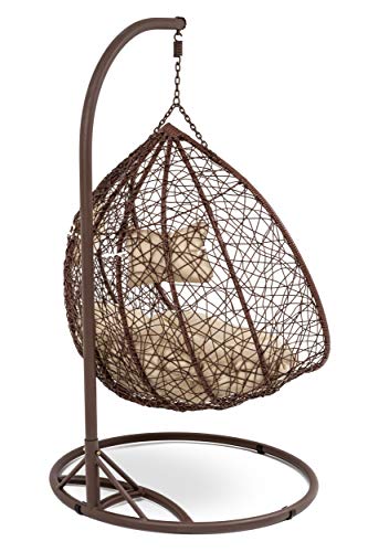 di volio Hängesessel FOGGIO Hängekorb Gartenschaukel für Garten und Terasse inkl. Kissen + Fleecedecke – Bild 4