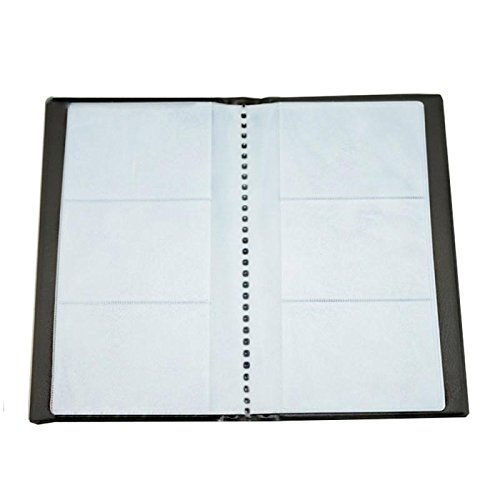 HOUSWOUKER Set of 3 Business Card Organizer Professional Business Card Holder Organizer Book PU Leather for 600 Business Cards& Stainless Steel Business Card Case