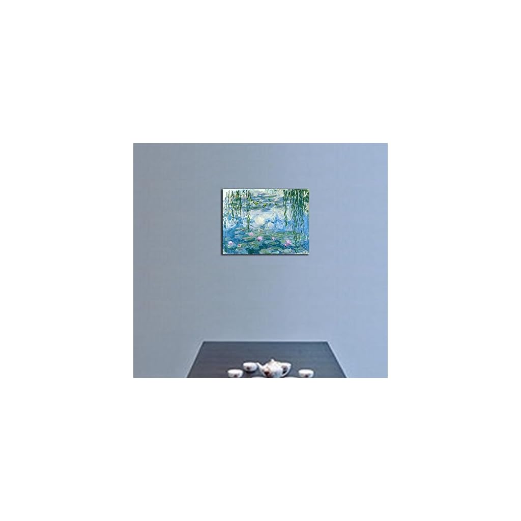 Wieco Art – agua lirios de Claude Monet las pinturas al óleo flores