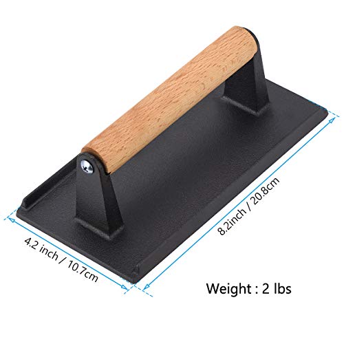 NEWANOVI Stainless Steel 12 Inch Basting Cover and Cast Iron Grill