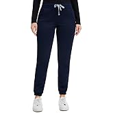 Kitmaz Women's Fleece Lined Joggers - Thermal Winter Scrub Pants, Mid-Rise Stretch Slim Fit with 3 Pockets