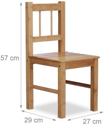 Relaxdays Bamboo Decor Chair, 57 x 27 x 29 cm, Small Flower Stand, Wooden Seat, Children's Chair, Bamboo, natural - Image 4