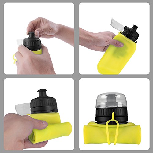 SHOKE Collapsible Water Bottle Soft Silicone Portable with Leak Proof for Sports Traveling BPA Free 19/25 Ounce