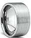 Tungsten Wedding Band Ring 12mm for Men Women Comfort Fit Pipe Cut Brushed Polished