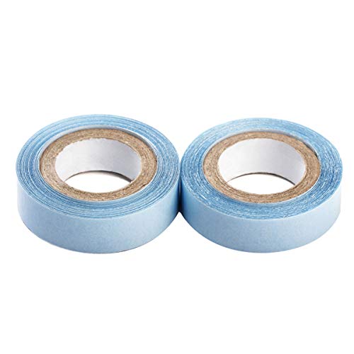 1.27cm x 3 Yards Hair Replacement Strong Adhesive Lace Front Wig Hair Support Tape, Double-Sided Water-Proof Invisible Tape 2 Rolls/Pack For Wigs/Toupees/Skin Weft Hair Extensions-Blue