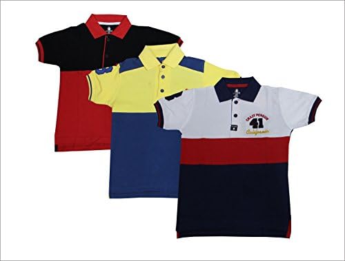 Crazy Penguin Half Sleeve Multicolour Baby Boy's Polo T-Shirt -(Pack of 3)