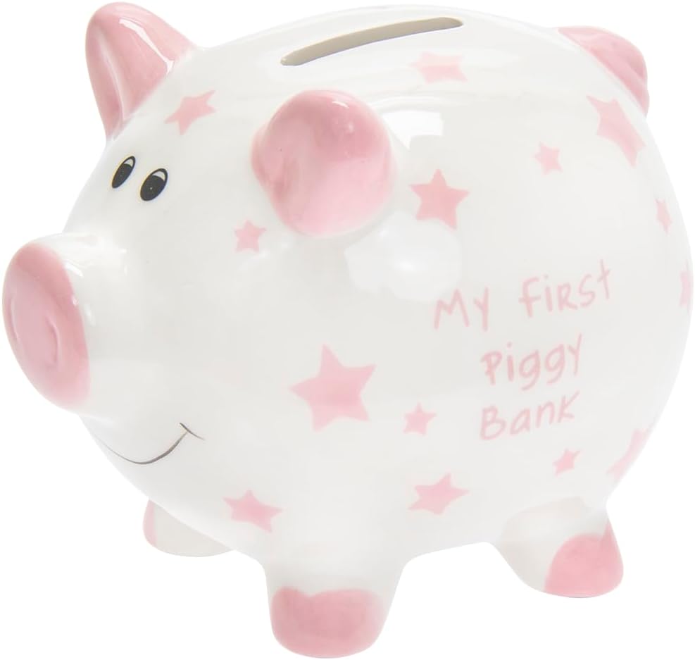 L & P Home & Gifts Lesser & Pavey My First Piggy Bank Pink For Savings
