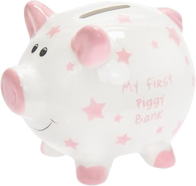 L & P Home & Gifts Lesser & Pavey My First Piggy Bank Pink For Savings