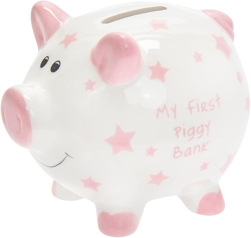 L & P Home & Gifts Lesser & Pavey My First Piggy Bank Pink For Savings