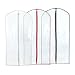 HANGERWORLD Set of 12 Plastic Garment Cover for Hanging Clothes Mixed Color Trim 40 inch Showerproof Suit Bag for Closet Storage