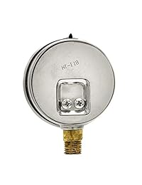 Pic Gauge 201l 254 F relleno de glicerina Industrial Monte Medidor de presión inferior con acero inoxidable caso, latón Internals, tamaño de lente de plástico, 2 1 2" Dial, tamaño de 1 4" macho NPT Conexión, Rango de 0 160 PSI