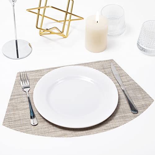 SHACOS Round Table Placemats Wedge Shaped Placemats Set of 4 Heat