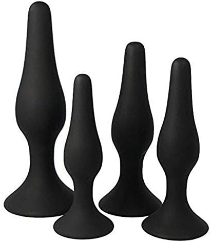 Women 4-Piece Trainer Kit Toy, 4 Pcs Bùtt Pùlgs - Beginner Starter Set Black an%All Bùtt Plùg