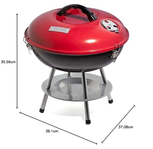 Cuisinart Outdoor Portable Charcoal Grill, 14", Red (CCG-190RBC)