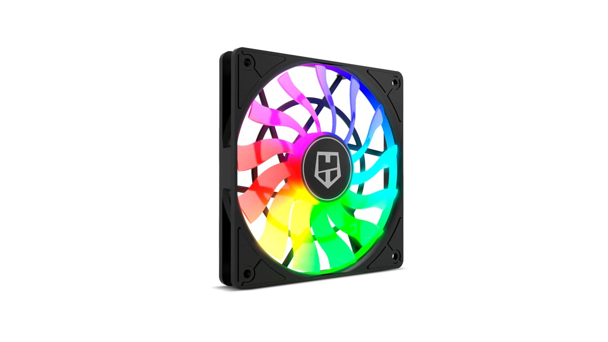 Nox Hummer Slim Fan NXHUMMERSLIMFAN 120 mm PWM Fan, ARGB, 13 Clear Blades, Super Slim, Quiet Design, Hydraulic Bearings, Rubber Corners
