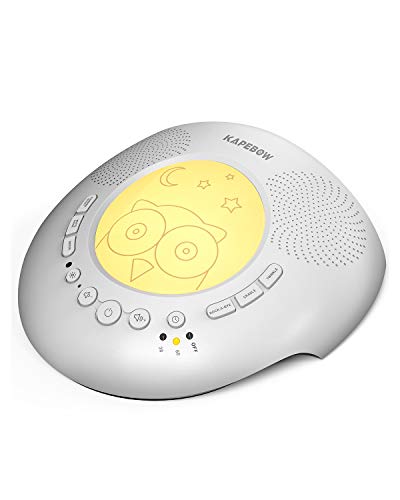 White Noise Machine - Portable Noise Sound Machine Baby, Kids Sleep Therapy with Night Light , 6 Soothing Sounds and 3 Timers for Sleeping, Relaxation, Home, Office, Travel, Insomnia and Anxiety